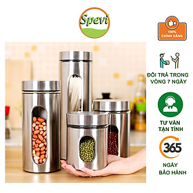 Mua Hộp Đựng Thực Phẩm Bằng Thủy Tinh Bọc Inox 201 Hình Trụ Tròn Cao Cấp Chống Ẩm Mốc Tốt  Siêu Bền - Hàng Chính Hãng