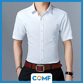 Áo sơ mi Nam COMF cotton tay ngắn phong cách Hàn Quốc, kiểu dáng slim fit