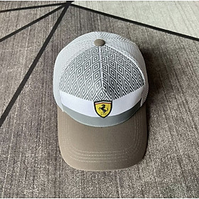 (NEW) Nón kết, mũ lưỡi trai Ferrari vải Kaki phối lưới nhập khẩu thời trang (Ảnh thật)