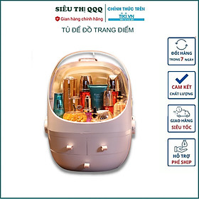 Mua Hộp đựng đồ trang điểm ️Tủ đựng đồ mỹ phẩm mini 2 tầng có nắp đậy  hộp đựng mỹ phẩm chống bụi ( Mầu ngẫu nhiên )