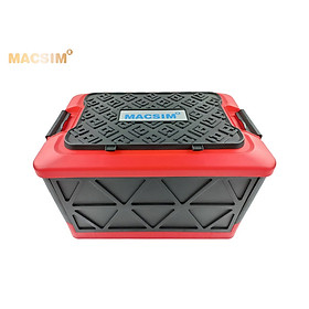 Hộp đựng đồ gấp gọn 2 ngăn 50L màu đỏ pha đen kích thước 50cm x 34cm x 31cm - hộp đựng đồ trong cốp ô tô nhãn hiệu Macsim chất liệu PP cao cấp