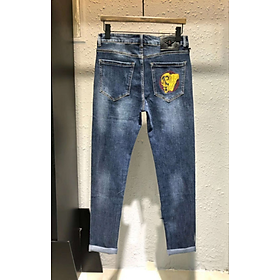 Quần Jean Nam họa tiết thêu cá tính, chất liệu vải Bò Cotton cao cấp, dáng ôm, co giãn nhẹ, mặc thoải mái, hợp xu hướng thời trang