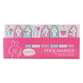 Giấy Ghi Chú Note Phân Trang Đánh Dấu Sách - Happiness (15 Tờ x 8)