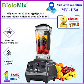 Máy xay sinh tố công nghiệp 3HP Biolomix T5200 công suất 2200W, dung tích 2 lít - Hàng Nhập Khẩu