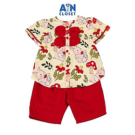 Bộ quần áo Lửng bé gái họa tiết Nấm Đỏ cotton - AICDBGEWGVPN - AIN Closet