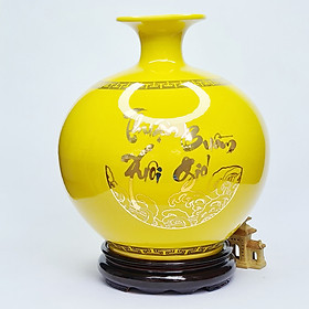 Mua Bình Hút Lộc Gốm Sứ Vàng Thuận Buồm Xuôi Gió - 28cm - Mx