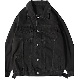Áo khoác jean nam màu đen cao cấp thời trang