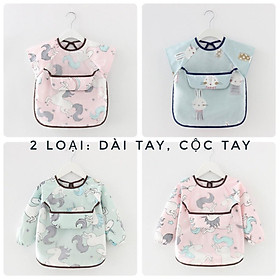 Áo yếm ăn dặm 2 lớp cao cấp chống thấm nước, máng yếm trước ngực hứng toàn bộ thức ăn rơi