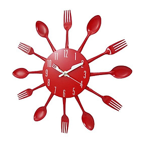 Kitchen Wall Clock Spoon Fork Wall Wall Sticker Room Home Decoration