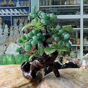 Mua Cây Nho Tài Lộc Đá Thạch Anh Xanh - cao 31cm