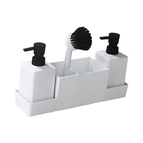 Countertop Soap Dispenser with Sponge Holder Caddy Organizer Holder Non Slip