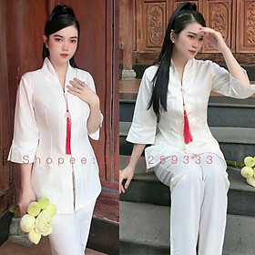 Đồ Lam Đi Chùa # Mẫu Liên Hoa