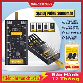 Mua Sạc Dự Phòng 50.000MAH Trong Suốt   Sạc Nhanh PD 66W/20W   Thiết Kế Trong Suốt  Tích Hợp Đèn Ngủ