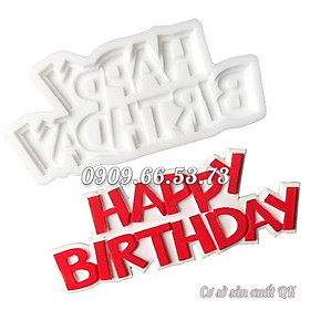 Khuôn rau câu silicon sinh nhật Happy Birthday - Mã số 1694