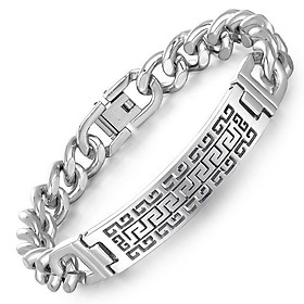  Lắc tay nam thời trang mặt chữ nhật viền mê cung phong cách sành điệu MST93