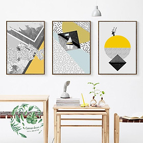 Mua Tranh canvas treo tường bộ 3 tranh trừu tượng
