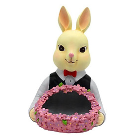 Jewelry Vanity Tray Modern Resin Rabbit Figurine for Home Living Room Office