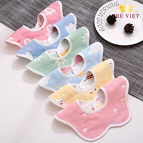 Yếm sơ sinh, yếm ăn dặm cho bé chất liệu vải cotton 6 lớp mềm mại