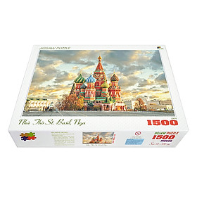 Bộ tranh xếp hình cao cấp 1500 mảnh – Nhà Thờ St. Basil, Nga (60x100cm)