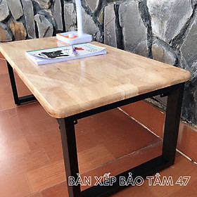 Mua Bàn làm việc  bàn học  bàn ăn gấp gọn {GIÁ TẠi XƯỞNG} chân sắt ngồi bệt gỗ cao su (50*100 cao 32cm)
