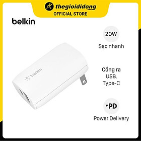 Mua Adapter sạc 2 cổng USB Type C PD 20W Belkin WCB004 Trắng - Hàng chính hãng