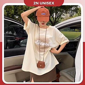 Áo thun tay lỡ form rộng - phông nam nữ cotton oversize - T shirt vernichten kem - 2N Unisex