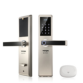 Khóa cửa điện tử VICKINI 39888.002 MSN. Mở bằng vân tay, mật mã, thẻ từ, chìa cơ, app. Hàng chính hãng