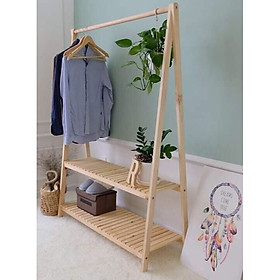GIÁ TREO QUẦN ÁO 2 TẦNG GỖ TỰ NHIÊN