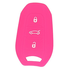 Silicone Car Key Cover For  Smart Remote Key Fob Case Shell Rose Red
