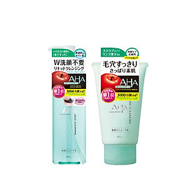 Combo double cleansing dành cho da thường Nước tẩy trang Cleansing Research Aqua Cleansing 145ml và sữa rửa mặt aha từ trái cây Cleansing Research Wash Cleansing 120g
