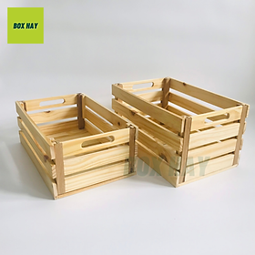 Thùng Gỗ Pallet, Thùng Gỗ Đa Năng Lắp Ráp, Hộp Khay Gỗ Pallet Decor Làm Đôn Chậu Gỗ, Bàn Trà, Thùng Đựng Đồ Chơi