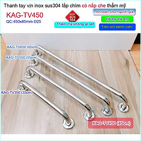 Mua Thanh tay vịn nhà tắm Inox 304 KAG-TV450  tay vịn toilet người già- trẻ em 45cm SUS304 chắc chắn siêu bền