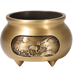 Mua Lư hương Đồng tròn Mini 3 chân cắm nhang 5cm(tặng Cát kim sa)