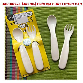 Bộ thìa dĩa nhựa cho bé NỘI ĐỊA NHẬT BẢN