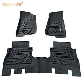 Thảm lót sàn xe ô tô Jeep Wrangler Rubicon New 2019-đến nay Nhãn hiệu Macsim chất liệu nhựa TPE đúc khuôn cao cấp - màu đen