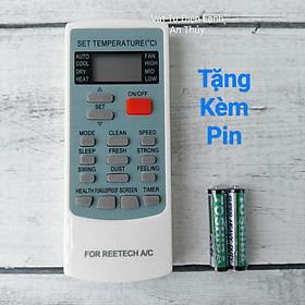 Điều khiển điều hòa REETECH mẫu mới nút nguồn đỏ - Tặng kèm pin hàng hãng