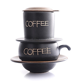 Mua Phin Cafe Gốm Màu Nâu Thấp MNV-CF001/3