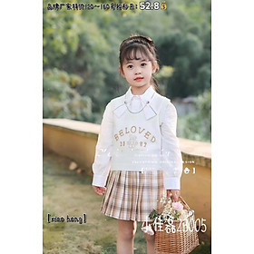 Set váy cho bé gái size đại, Váy thu đông trẻ em 5-12 tuổi chữ BELO phong cách Hàn Quốc kiểu dáng thời trang
