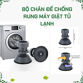 Mua Bộ 4 chân chống rung cho máy giặt  tủ lạnh - tăng giảm chiều  đế cao su chống rung  chống trượt tối ưu hàng chính hãng