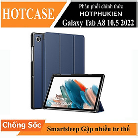 Bao da chống sốc cho Samsung Galaxy Tab A8 10.5 inch 2022 (SM-X200 / X205 / X207) hiệu HOTCASE thiết kế siêu mỏng hỗ trợ Smartsleep, gập nhiều tư thế, mặt da siêu mịn - hàng nhập khẩu
