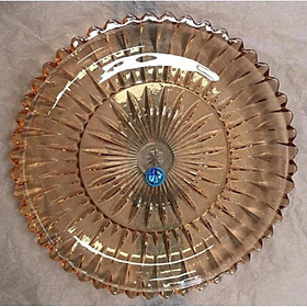 Mua Khay thủy tinh tròn ánh vàng 30cm