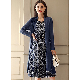 Đầm ren xòe dự tiệc kèm áo khoát BY7011