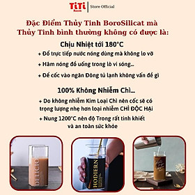 Mua Ly thủy tinh vuông chịu nhiệt MILK TEA 400ml cao cấp sang chảnh phong cách Vintage dung uống sinh tố TiTi Room