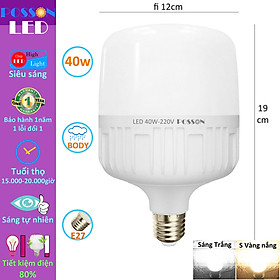 Sỉ 30 Bóng đèn Led trụ 40w bup trụ T120 bulb siêu sáng tiết kiệm điện kín chống nước mưa Posson LC-40x