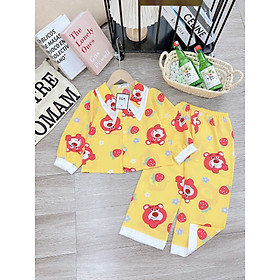 Đồ bộ ngủ pijama dài tay cho bé gái size 17-30kg chất lụa mango mềm mát