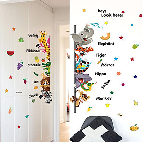 Decal dán tường từ vựng tiếng anh về động vật cho bé SK7042