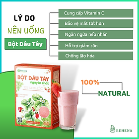 Bột Dâu Tây Behena Nguyên Chất Sấy Lạnh 100% Tự Nhiên Tạo Màu Pha Chế Hộp 50g