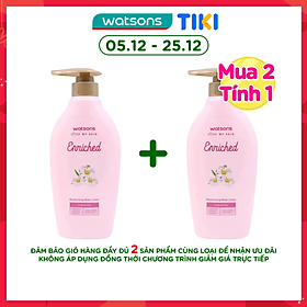 Sữa Dưỡng Thể Watsons Love My Skin Enriched Chamomile Moisturising Từ Hoa Cúc La Mã Cấp Ẩm Da 400ml