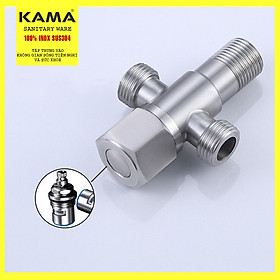 Van nước phòng tắm - van khóa 2 đường nước inox 304 - Van T cầu dùng để chia nước phòng tắm, nhà vệ sinh - HÀNG CHÍNH HÃNG