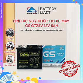 Ắc quy GS khô GTZ6V PCX Vision Lead125, Sh Việt Airblade 125 Winner Grande STD acquy shvn vn Air Blade ab 125 MF 5A 5ah